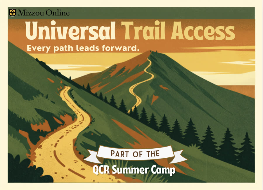 Universal Trail Access poster, QCR Summer Camp series